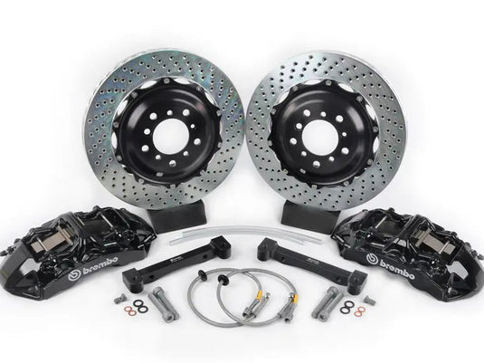 01-06 M3 (E46), Front, Drilled, Black, 6 Piston, 355x32 2-Piece