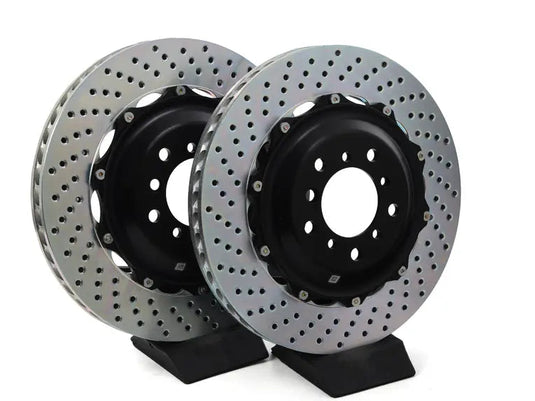 01-06 M3 (E46), Front, Drilled, Black, 6 Piston, 355x32 2-Piece
