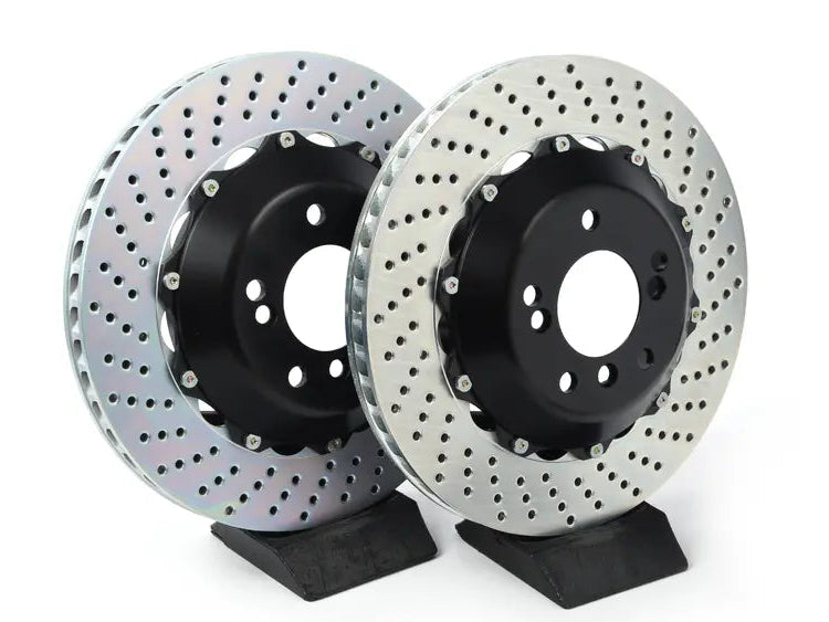 Load image into Gallery viewer, 01-06 M3 (E46), Rear, Drilled, Black, 4 Piston, 345x28 2-Piece

