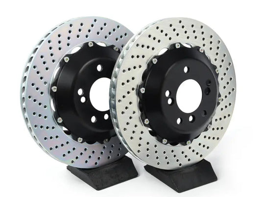 01-06 M3 (E46), Rear, Drilled, Black, 4 Piston, 345x28 2-Piece