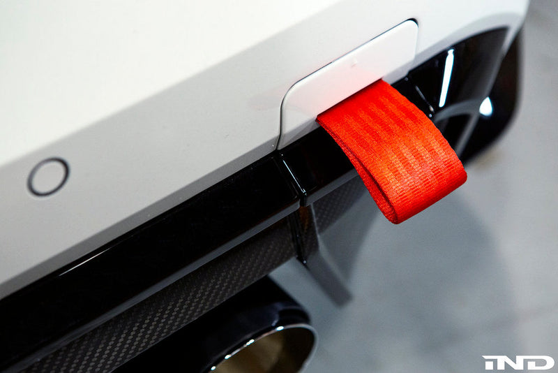 Load image into Gallery viewer, Fall-Line Motorsports G8X M2 / M3 / M4 Tow Strap - Rear / Long
