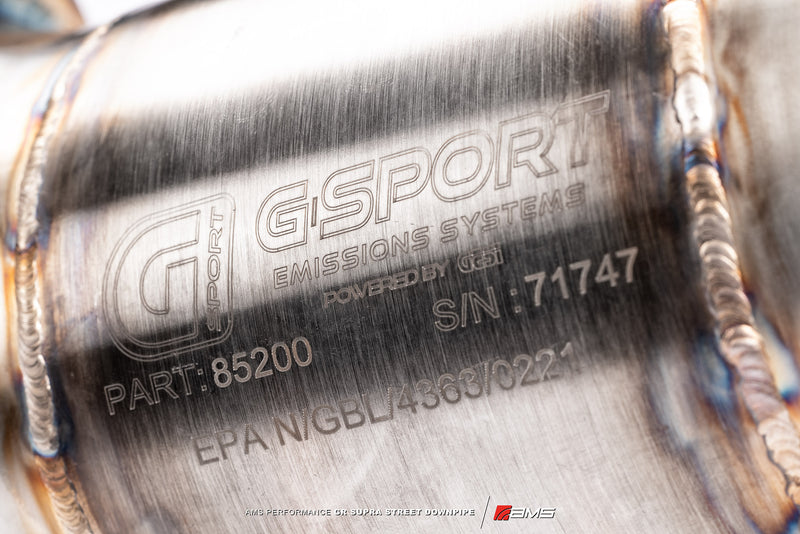 Load image into Gallery viewer, AMS Performance Toyota GR Supra Street Downpipe w/ GESI Catalytic Converter
