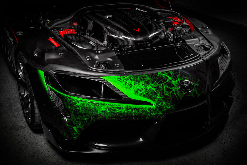Load image into Gallery viewer, Eventuri Toyota A90 Supra Black Carbon Headlamp Race Duct
