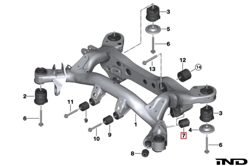 Load image into Gallery viewer, Fall-Line Motorsports G8x / F8x / E9x / E82 Rear Lower Control Arm Cup Subframe Bearing Set
