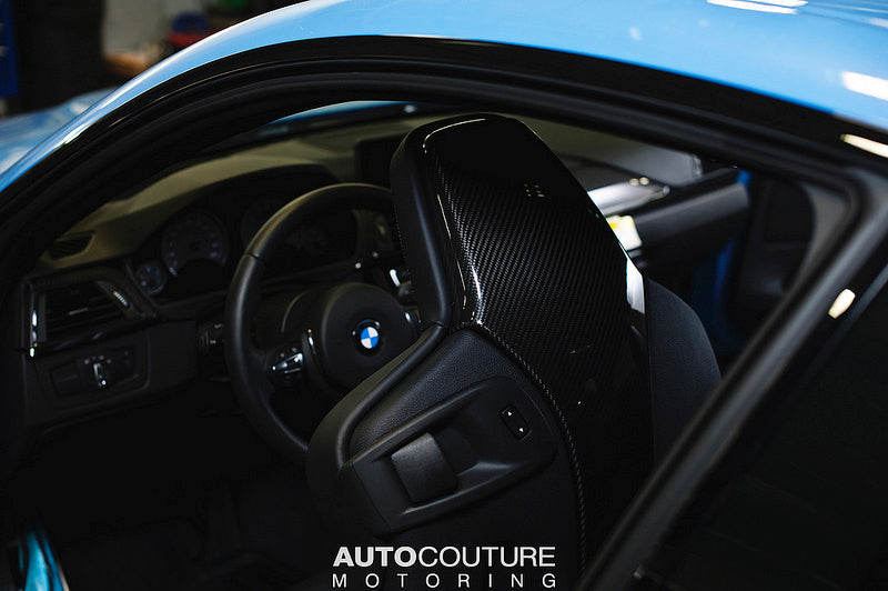 Load image into Gallery viewer, Eventuri BMW F80 M3 / F82 M4 Black Carbon Seat Back Cover Set
